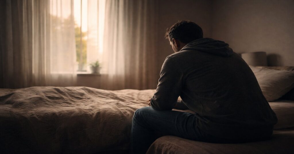 Imagen contemplativa que representa la fe y el refugio silencioso en Dios en medio de la enfermedad y la espera.