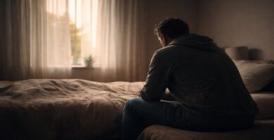 Imagen contemplativa que representa la fe y el refugio silencioso en Dios en medio de la enfermedad y la espera.