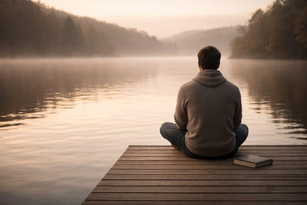 Espacio de silencio y reflexión que representa la mansedumbre cristiana como fuerza interior y dominio propio.